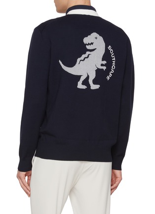 Back View - Click To Enlarge - SOUTHCAPE - Buddy Jacquard Dinosaur Knit Cardigan