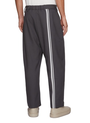 Back View - Click To Enlarge - MORDECAI - Pleated Stripe Side Wool Trousers