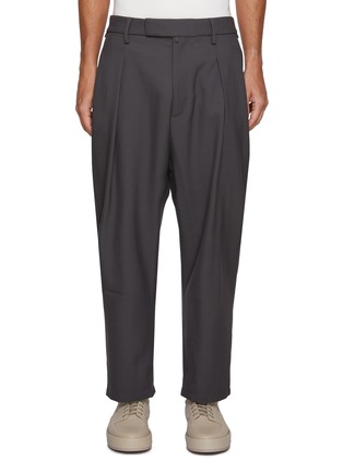 Main View - Click To Enlarge - MORDECAI - Pleated Stripe Side Wool Trousers