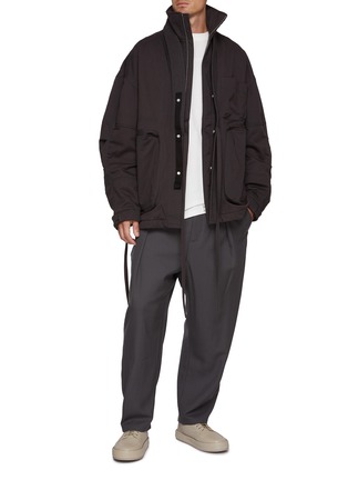 Figure View - Click To Enlarge - MORDECAI - Pleated Stripe Side Wool Trousers