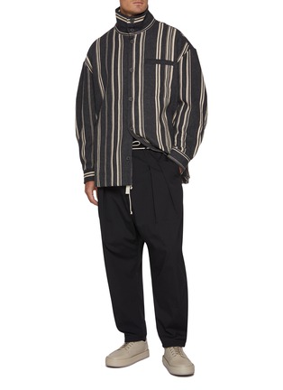 Figure View - Click To Enlarge - MORDECAI - Vertical Striped Funnel Collar Overshirt