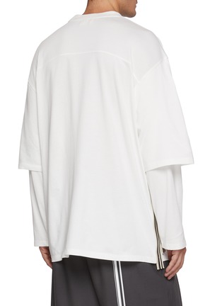 Back View - Click To Enlarge - MORDECAI - Oversized Double Sleeve Cotton T-Shirt