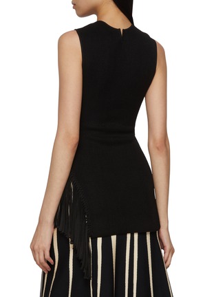Back View - Click To Enlarge - PEPA POMBO - Vesa Sleeveless Asymmetrical Fringe Knit Top