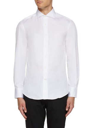 Main View - Click To Enlarge - BRUNELLO CUCINELLI - Spread Collar Cotton Shirt