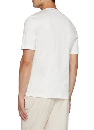 Back View - Click To Enlarge - BRUNELLO CUCINELLI - Contrast Trim Cotton T-shirt