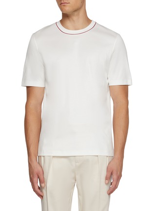 Main View - Click To Enlarge - BRUNELLO CUCINELLI - Contrast Trim Cotton T-shirt
