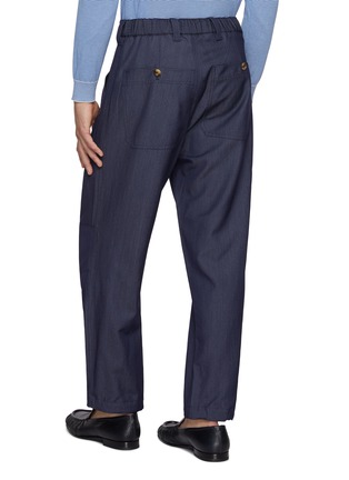 Back View - Click To Enlarge - BRUNELLO CUCINELLI - Manila Drawstring Dark Wash Denim Pants