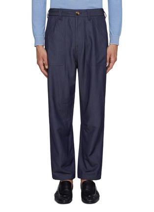 Main View - Click To Enlarge - BRUNELLO CUCINELLI - Manila Drawstring Dark Wash Denim Pants
