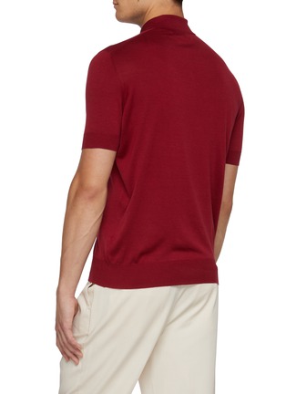 Back View - Click To Enlarge - BRUNELLO CUCINELLI - Sailing Logo Silk Cotton Polo Shirt