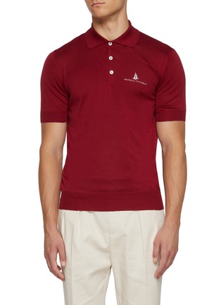 Main View - Click To Enlarge - BRUNELLO CUCINELLI - Sailing Logo Silk Cotton Polo Shirt