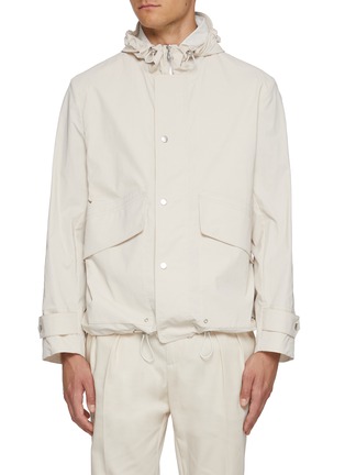Main View - Click To Enlarge - BRUNELLO CUCINELLI - Coated Cotton Canvas Hooded Jacket