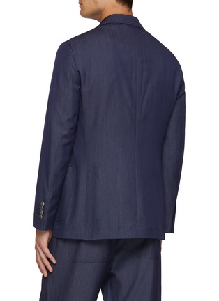 Back View - Click To Enlarge - BRUNELLO CUCINELLI - Denim Effect Double Breasted Blazer