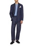 Figure View - Click To Enlarge - BRUNELLO CUCINELLI - Denim Effect Double Breasted Blazer