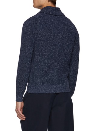 Back View - Click To Enlarge - BRUNELLO CUCINELLI - Shawl Collar Cotton Linen Cardigan