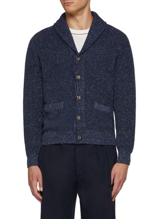 Main View - Click To Enlarge - BRUNELLO CUCINELLI - Shawl Collar Cotton Linen Cardigan