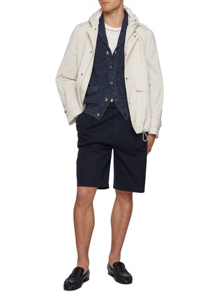 Figure View - Click To Enlarge - BRUNELLO CUCINELLI - Shawl Collar Cotton Linen Cardigan