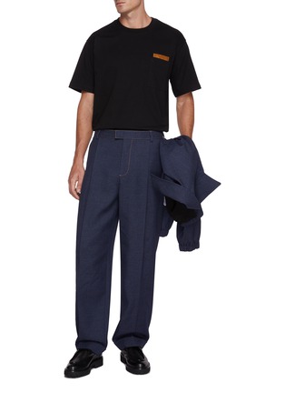 Figure View - Click To Enlarge - BOTTEGA VENETA - Intrecciato Insert Pocket Cotton T-shirt
