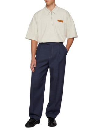 Figure View - Click To Enlarge - BOTTEGA VENETA - Intrecciato Pocket Insert Cotton T-shirt