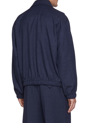 Back View - Click To Enlarge - BOTTEGA VENETA - Triangle Pocket Zip Up Wool Jacket