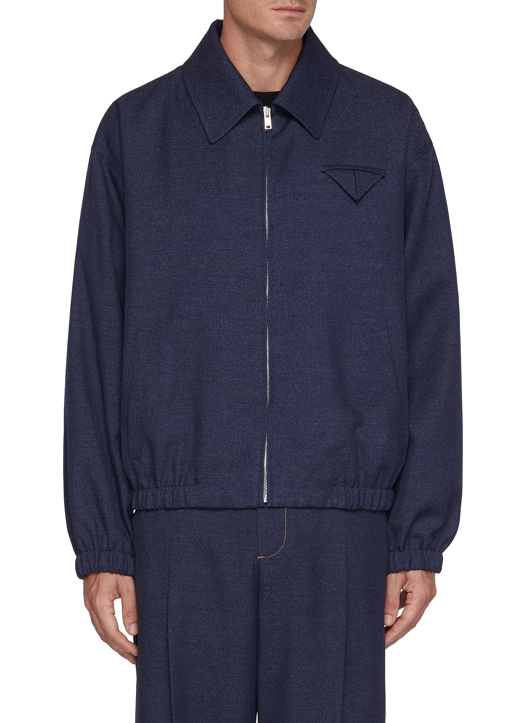 ジャケット BOTTEGA VENETA FULL-ZIP JACKET IN WOOL Bottega Veneta Men's Wool Triangle-Pocket Full-Zip Blouson