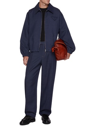 Figure View - Click To Enlarge - BOTTEGA VENETA - Triangle Pocket Zip Up Wool Jacket