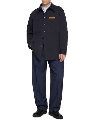 Figure View - Click To Enlarge - BOTTEGA VENETA - Intrecciato Pocket Insert Quilted Shirt Jacket
