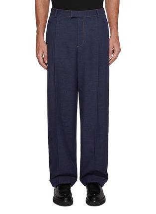 Main View - Click To Enlarge - BOTTEGA VENETA - Triangle Pocket Pleated Straight Leg Wool Pants