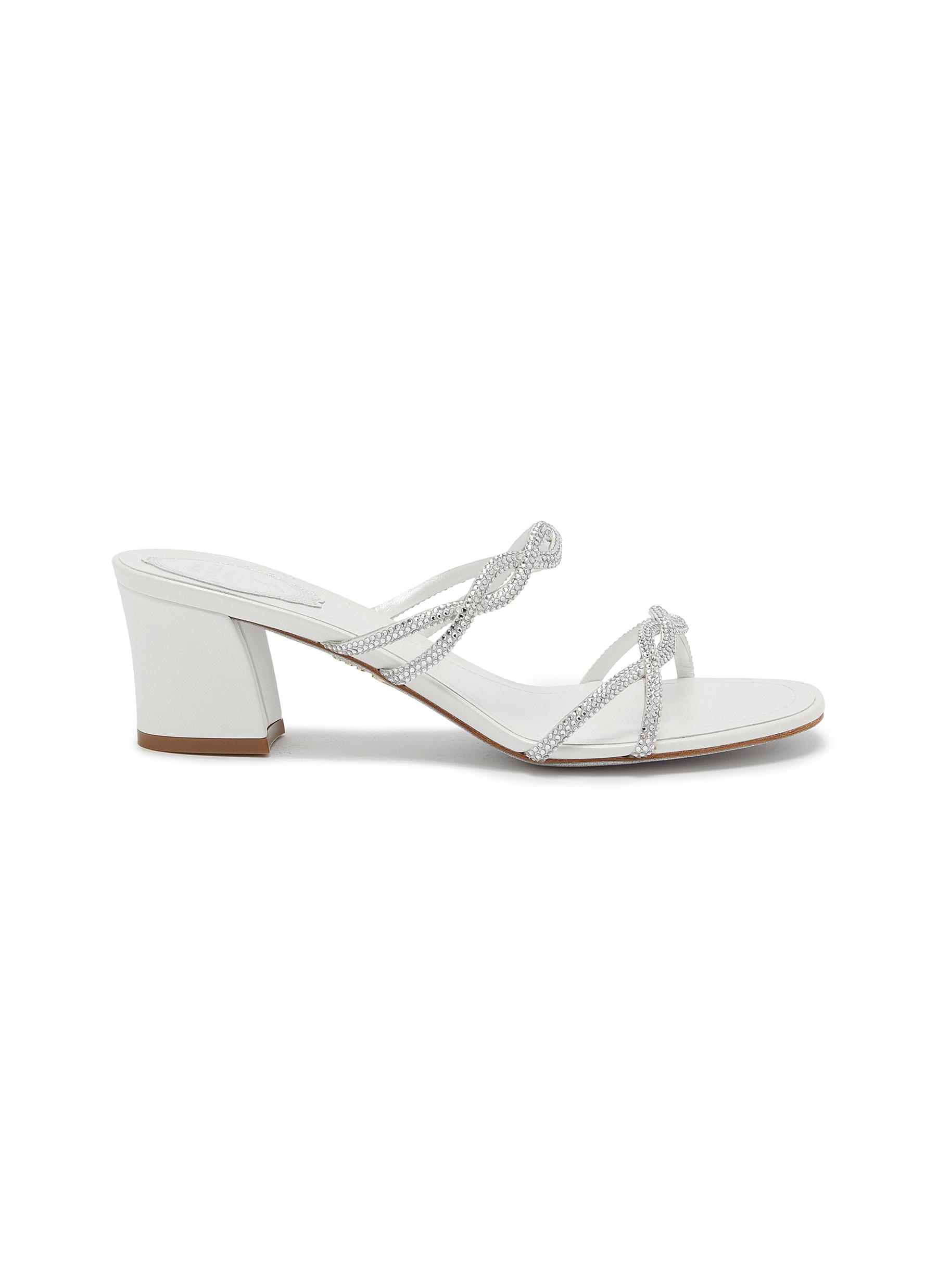 RENÉ CAOVILLA | Braid 50 Crystal Strass Satin Sandals