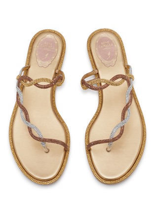 Detail View - Click To Enlarge - RENÉ CAOVILLA - Braid Crystal Strass Thong Sandals