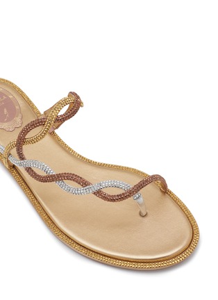Detail View - Click To Enlarge - RENÉ CAOVILLA - Braid Crystal Strass Thong Sandals