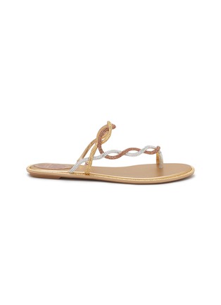 Main View - Click To Enlarge - RENÉ CAOVILLA - Braid Crystal Strass Thong Sandals