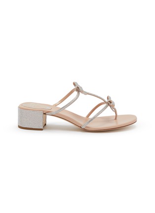 Main View - Click To Enlarge - RENÉ CAOVILLA - Caterina 40 Crystal Strass Satin Sandals