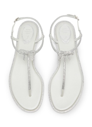 Detail View - Click To Enlarge - RENÉ CAOVILLA - Caterina Flat Satin Crystal Strass Thong Sandals