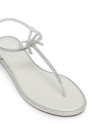 Detail View - Click To Enlarge - RENÉ CAOVILLA - Caterina Flat Satin Crystal Strass Thong Sandals