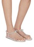 Figure View - Click To Enlarge - RENÉ CAOVILLA - Caterina Flat Satin Crystal Strass Thong Sandals
