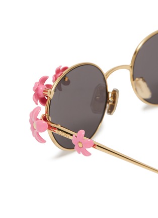 Detail View - Click To Enlarge - LOEWE - Daisy Field Metal Oval Sunglasses