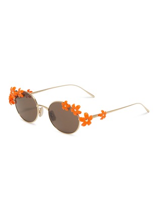 Main View - Click To Enlarge - LOEWE - Daisy Field Metal Oval Sunglasses