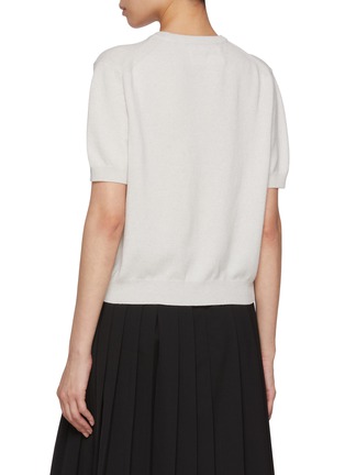 Back View - Click To Enlarge - NACKIYÉ - Pearl Short Sleeve Cashmere Knit Top