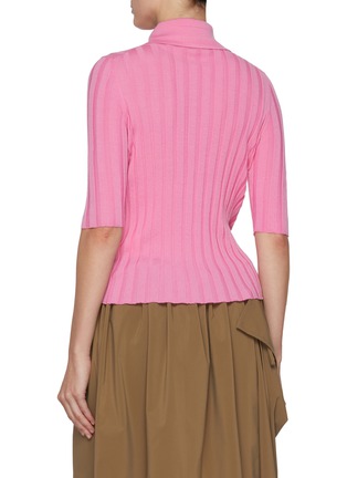 Back View - Click To Enlarge - NACKIYÉ - Sugarman Button Detail Lettuce Hem Wool Polo Shirt