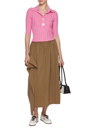 Figure View - Click To Enlarge - NACKIYÉ - Sugarman Button Detail Lettuce Hem Wool Polo Shirt