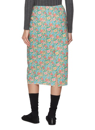 Back View - Click To Enlarge - NACKIYÉ - Crayon Floral Cotton Midi Skirt