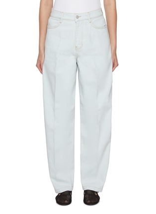 Main View - Click To Enlarge - NACKIYÉ - Borrowen Contrast Topstitch Light Wash Jeans