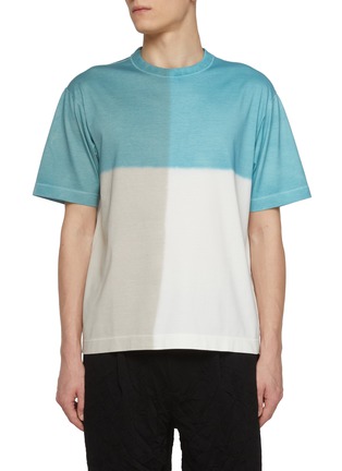 Main View - Click To Enlarge - J∞QUALITY - Crewneck Turquoise Cotton T-Shirt