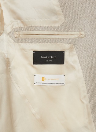  - J∞QUALITY - Double Breasted Peak Lapel Linen Oxford Blazer