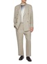 Figure View - Click To Enlarge - J∞QUALITY - Double Breasted Peak Lapel Linen Oxford Blazer
