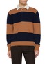 Main View - Click To Enlarge - PAUL & SHARK - Colot Borader Wool Cashmere Polo Shirt