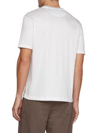 Back View - Click To Enlarge - PAUL & SHARK - Riviera X-Soft Logo Embroidered Crewneck T-Shirt