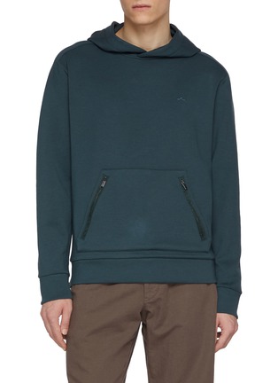 Main View - Click To Enlarge - PAUL & SHARK - Embroidered Fin Supima Fleece Hoodie