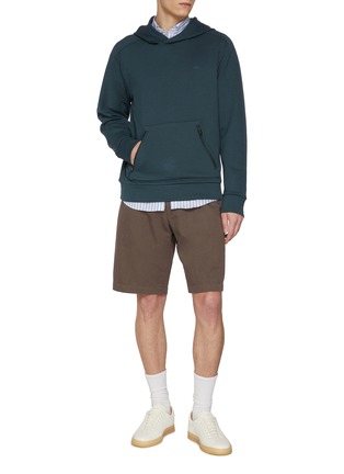 Figure View - Click To Enlarge - PAUL & SHARK - Embroidered Fin Supima Fleece Hoodie