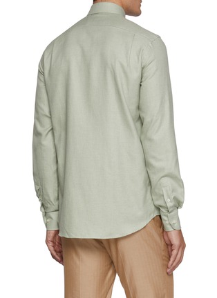 Back View - Click To Enlarge - PAUL & SHARK - Spread Collar Cashmere Cotton Shirt